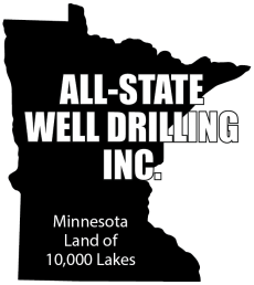 All-State Well Drilling Black and White Logo